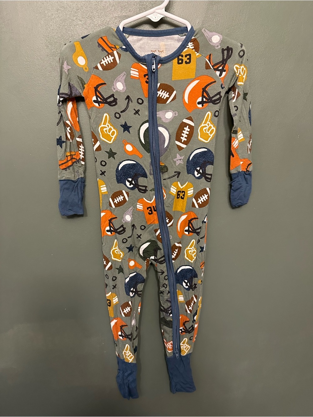 Little Sleepies Football Print One-Piece Pajama